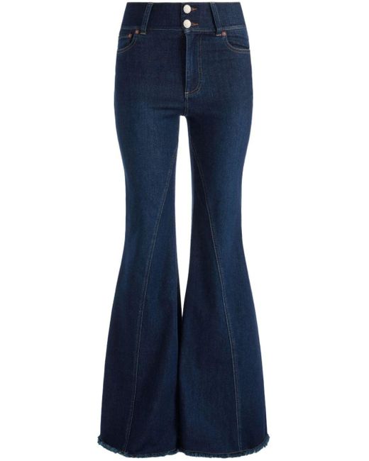 Alice + Olivia Blue Beautiful High-rise Bell-bottom Jeans