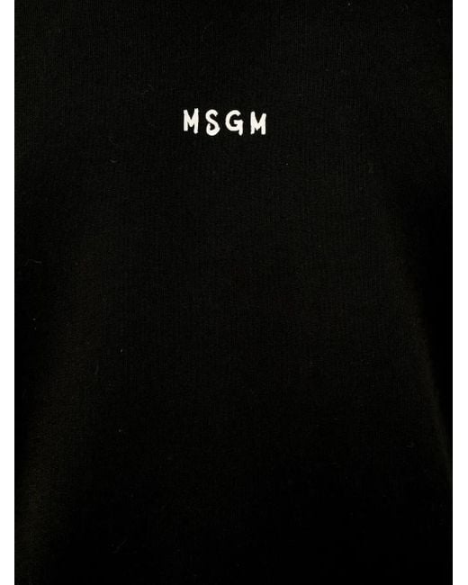 MSGM Black Logo-Print Sweatshirt for men