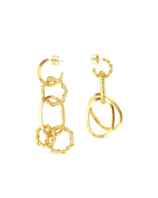 DSquared² Metallic Textured-Circle Drop Earrings