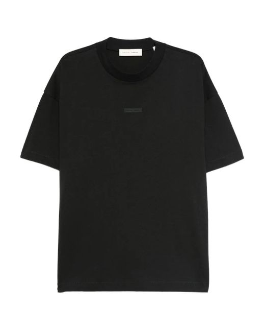Fear Of God Black Logo-plaque Cotton T-shirt for men