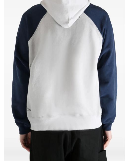 Balenciaga Blue Banana Raglan Oversized Zip Graphic Hoodie for men
