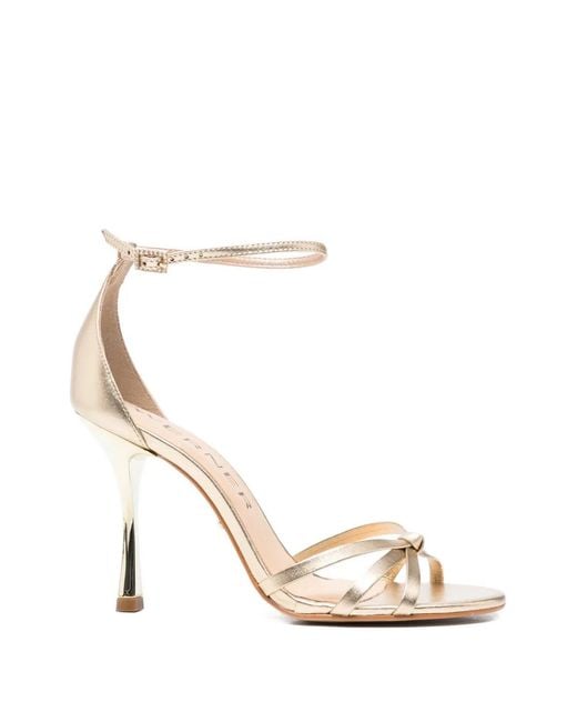 Werner White Knotted Ankle-Strap Sandals