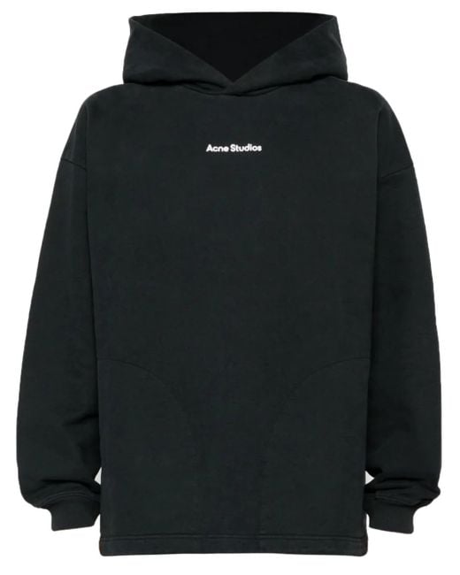 Sudadera con capucha y logo Acne de color Black