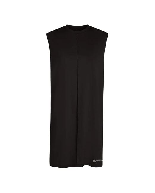 Karl Lagerfeld Black Seam-Detail Tank Mini Dress