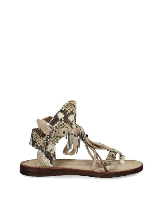 A.s.98 White Snakeskin Sandals