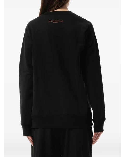 Mastermind Japan Black Slogan-Print Crew-Neck Sweatshirt