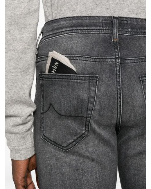 Jacob Cohen Gray Button-Fly Jeans for men