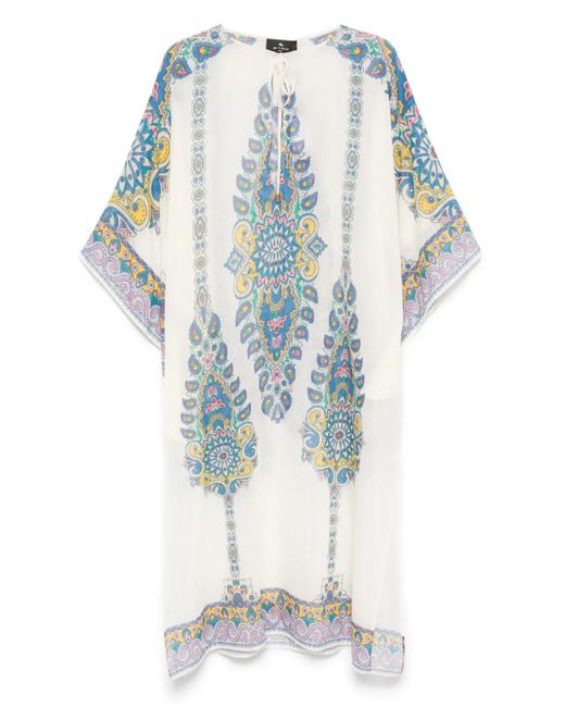 Etro Blue Paisley-Print Dress