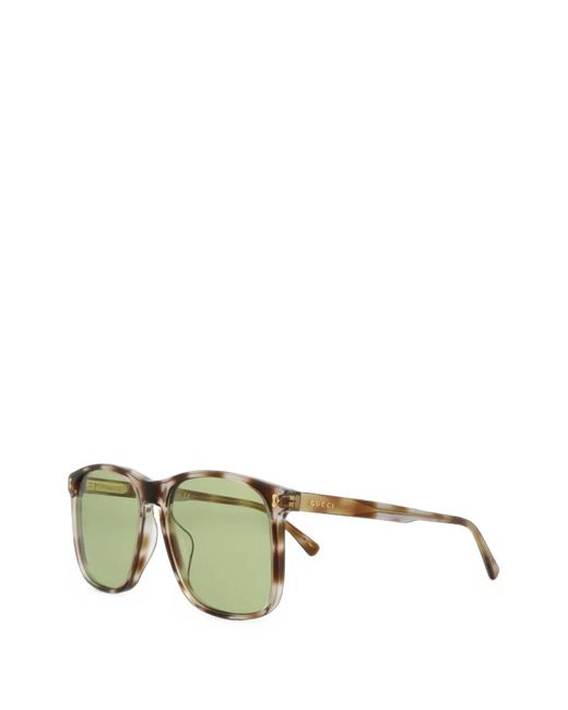 Gucci Metallic Tortoiseshell-Effect Square-Frame Sunglasses for men