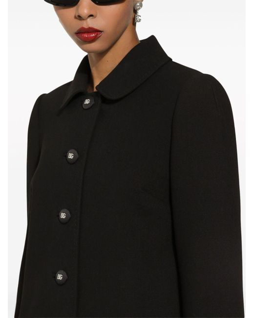 Abrigo con botones y logo Dolce & Gabbana de color Black