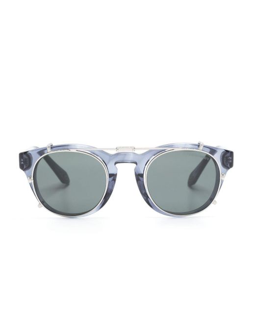 Giorgio Armani Gray Logo-engraved Pantos-frame Sunglasses for men