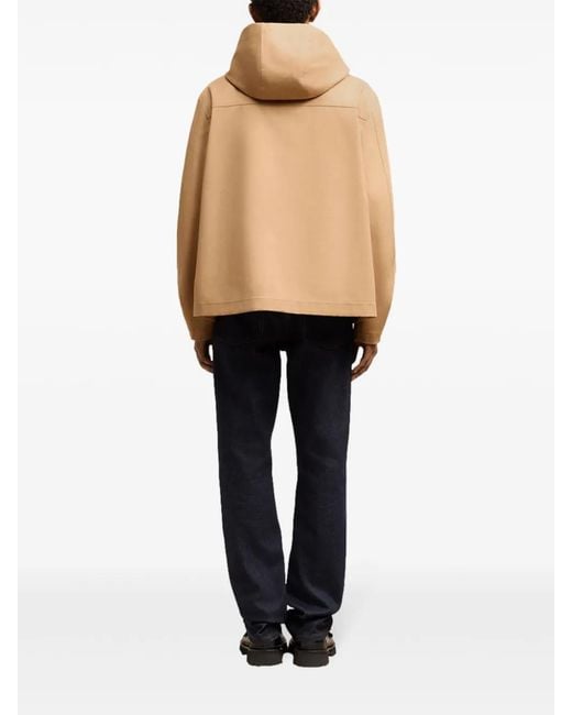 AMI Natural Zip-Up Hooded Cotton Jacket