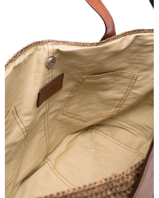 IBELIV Brown Tokyo Ii Handles Woven Tote Bag