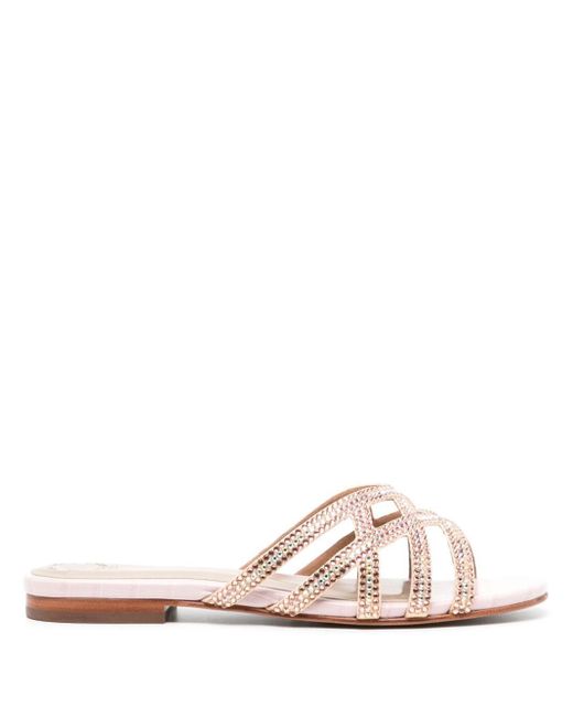 Nicoli Pink Zuri Crystal-embellished Sandals