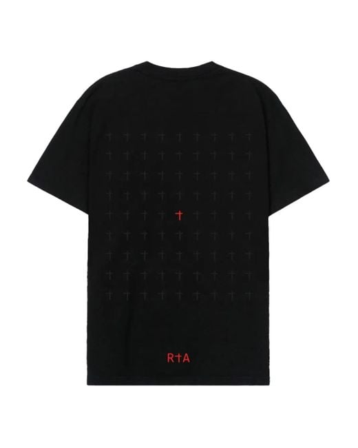 RTA Black Liam Rip Cross T-Shirt for men
