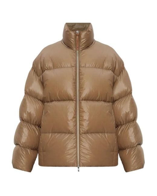 Jil Sander Brown Quilted Puffer Coat