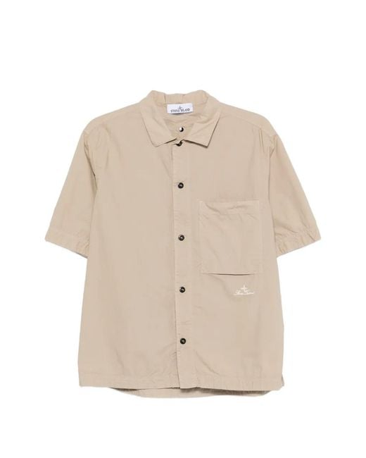 Stone Island Natural Pocket Button Shirt for men