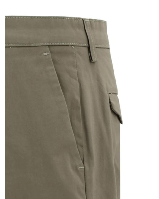 Cruna Green Pleated Cotton Trousers for men