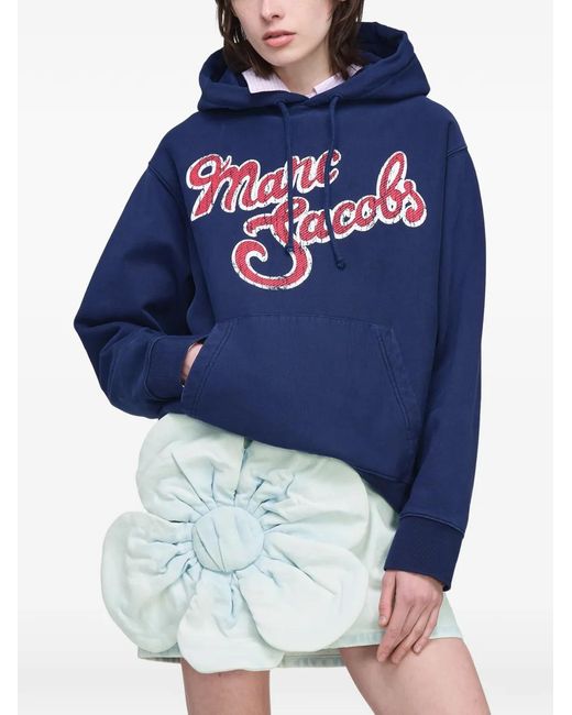 Marc Jacobs Blue Logo-Print Hoodie