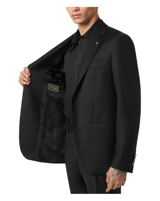Billionaire Black Single-Breasted Blazer for men