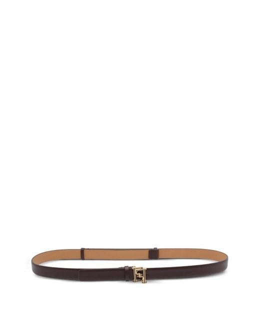 Elisabetta Franchi White Logo Buckle Belt