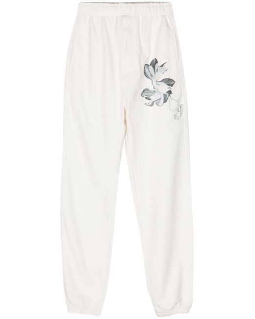Y-3 White X Adidas Floral-print Track Pants