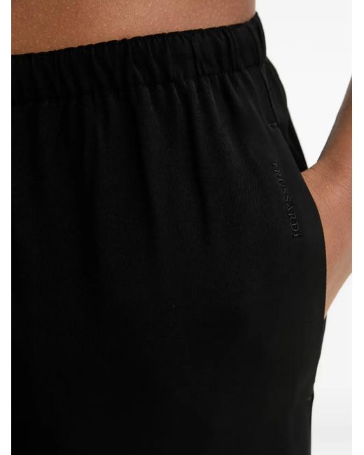 Trussardi Black Drawstring Elasticated-Waist Trousers