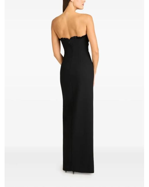 Cinq À Sept Strapless Jurk Met Ruches in het Black