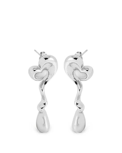 Yoj White Agapi Drop Earrings