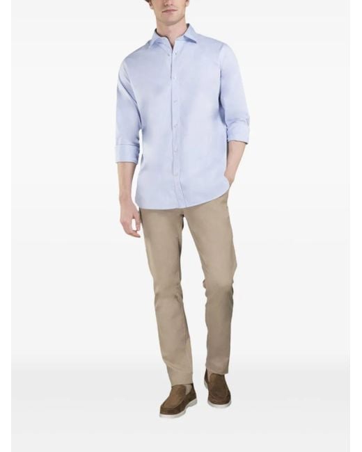Moorer Blue Cotton Shirt for men