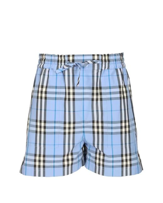 Burberry Blue Short À Carreaux