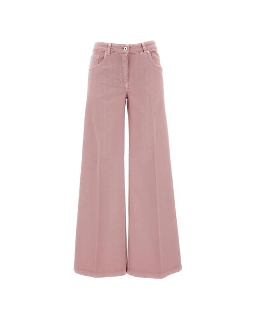 True Royal Pink Wide-Leg Trousers