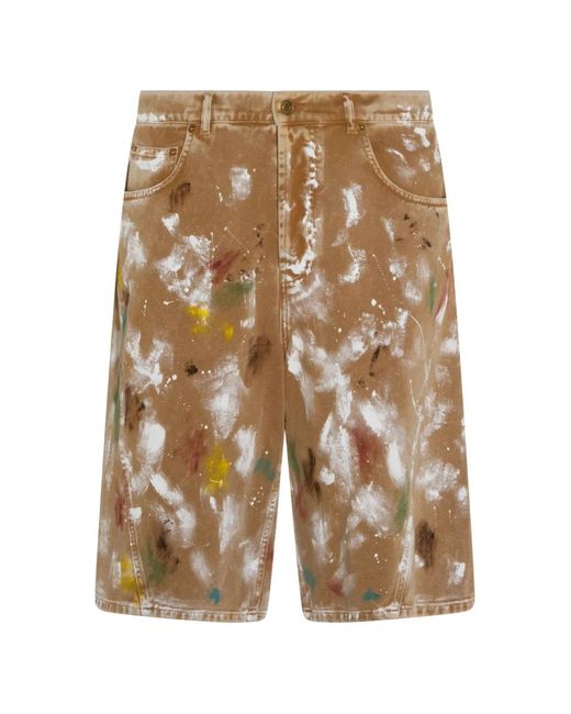 Moschino White Paint-Splatter Shorts for men