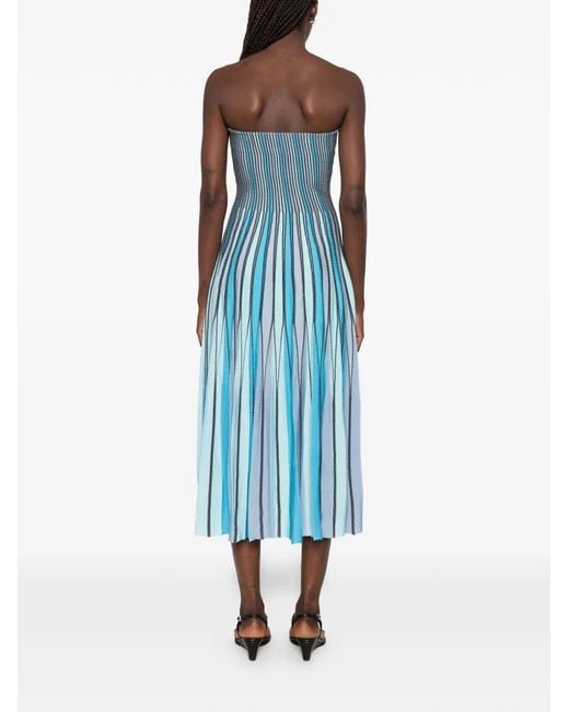 Jonathan Simkhai Blue Soleil Striped Midi Dress