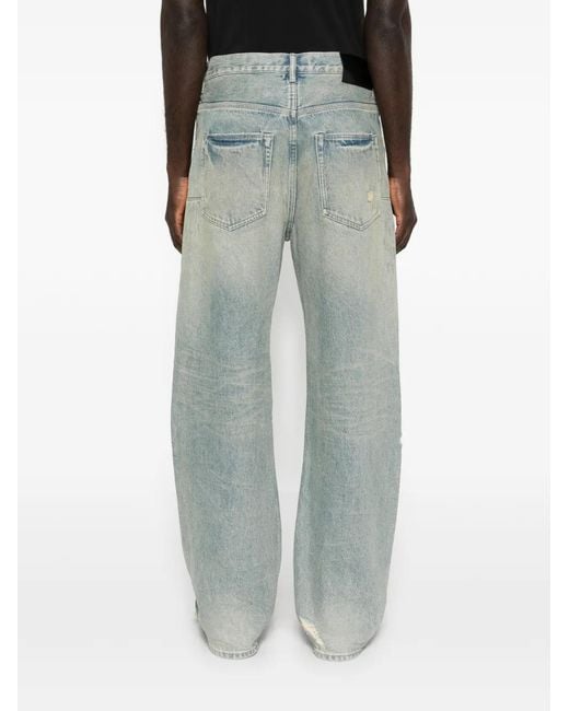 Purple Brand Blue P018 Destroyed Baggy Jeans for men