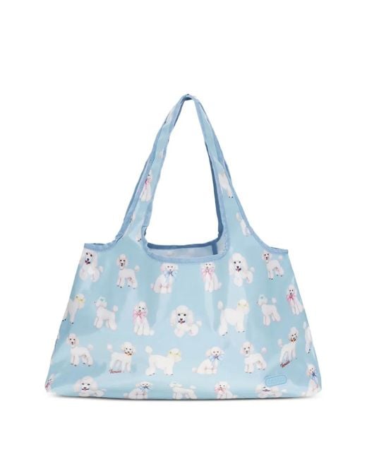 Fiorucci Blue Poodle-Print Tote Bag