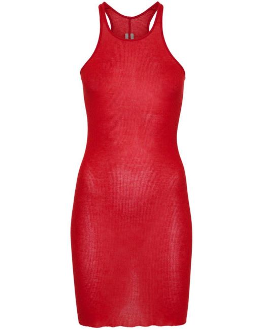 Rick Owens Red Geripptes Kleid
