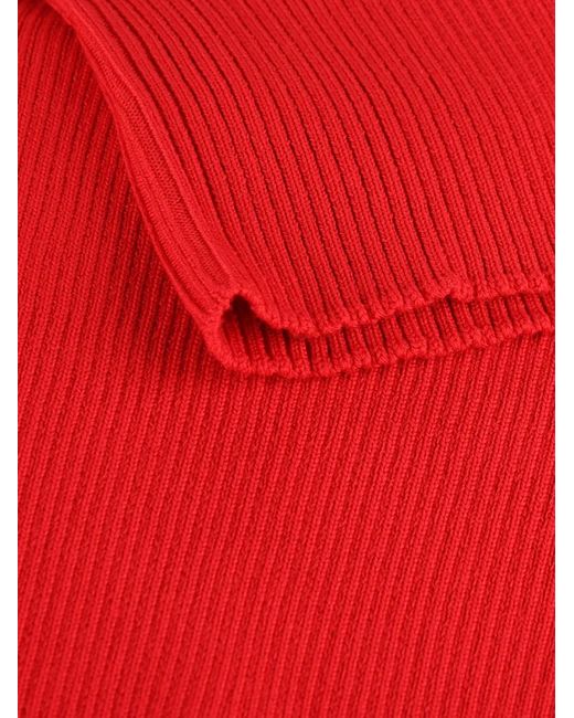 Prada Red Pull Côtelé À Manches Courtes