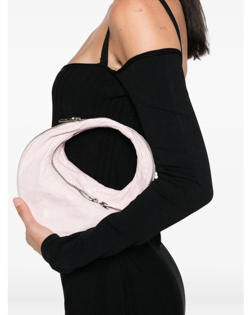 Mugler Geribbelde Off-Shoulder Mini-Jurk in het Black