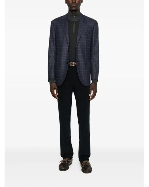 Corneliani Black Zip-Front Sweater for men