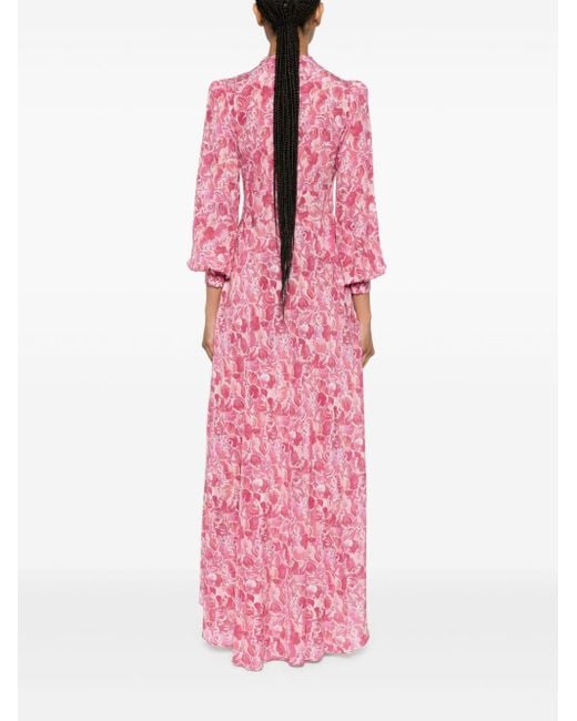 Robe longue Emory à imprimé abstrait Rixo en coloris Pink