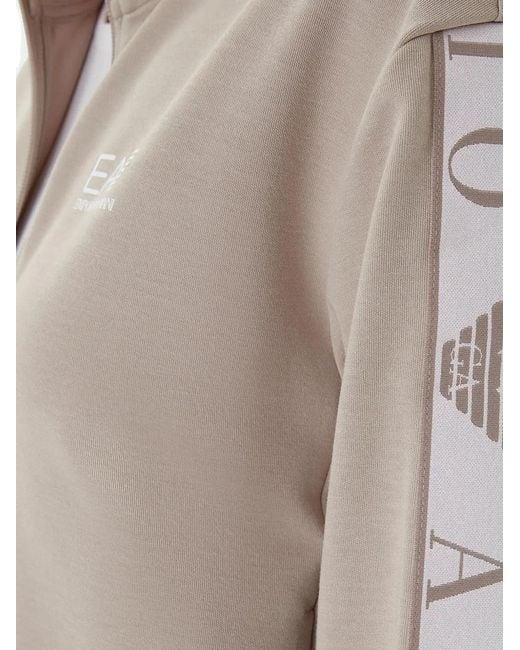 EA7 Natural Sweat Zippé À Logo Imprimé