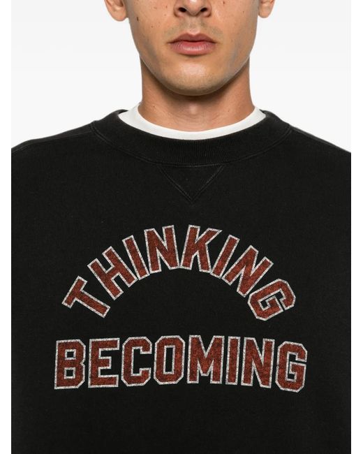 Sacai Black Slogan-Print Sweatshirt for men