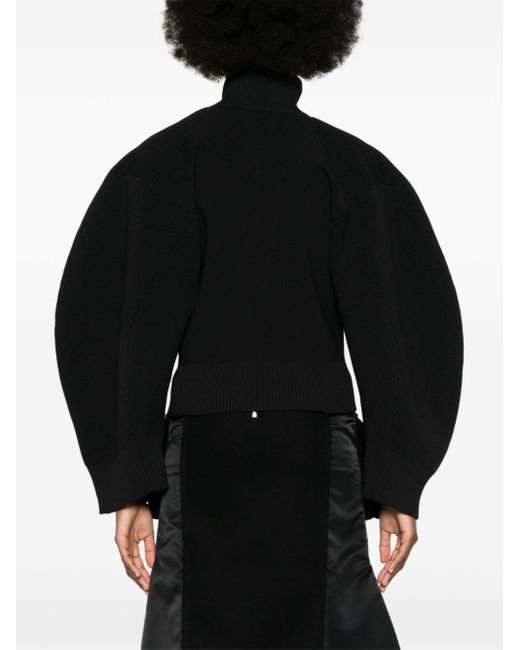 Sacai Black Bishop-Sleeve Cardigan