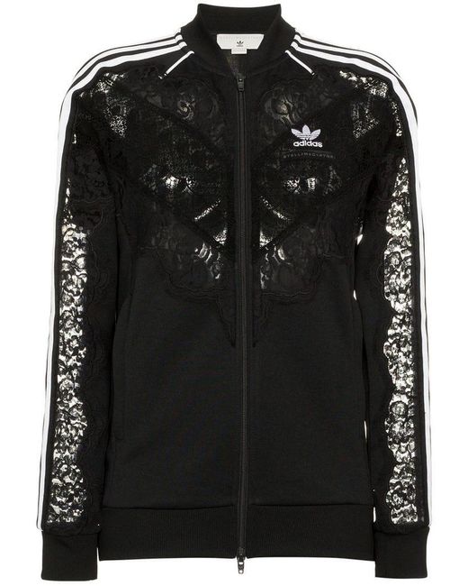 Stella McCartney Black Lace Inset Adidas Track Jacket