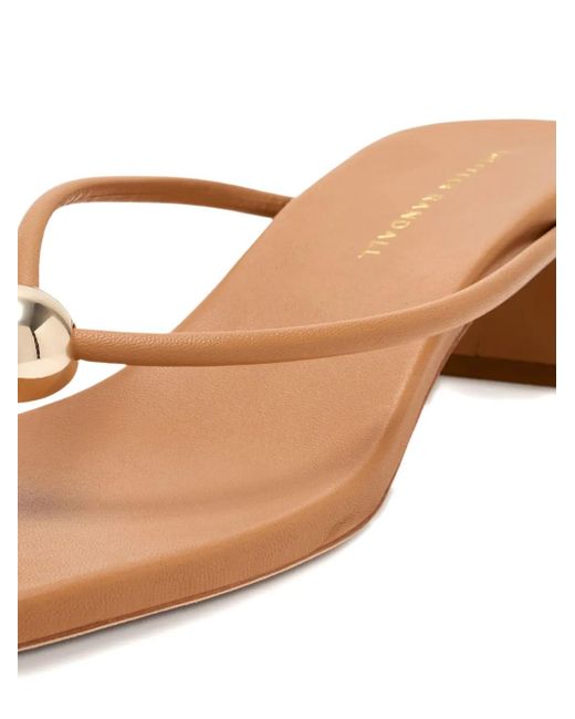Loeffler Randall Brown 50Mm Odessa Leather-Thong Ball-Embellishment Sandals
