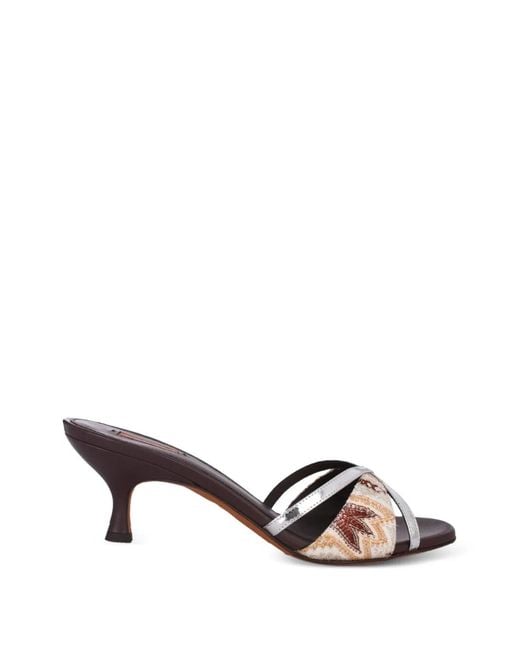 Missoni Natural Kate Raschel-Arabesque Strappy Sandals