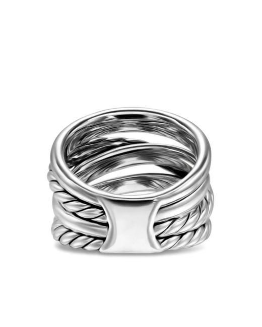 David Yurman White Sterling Five Row Cable Ring