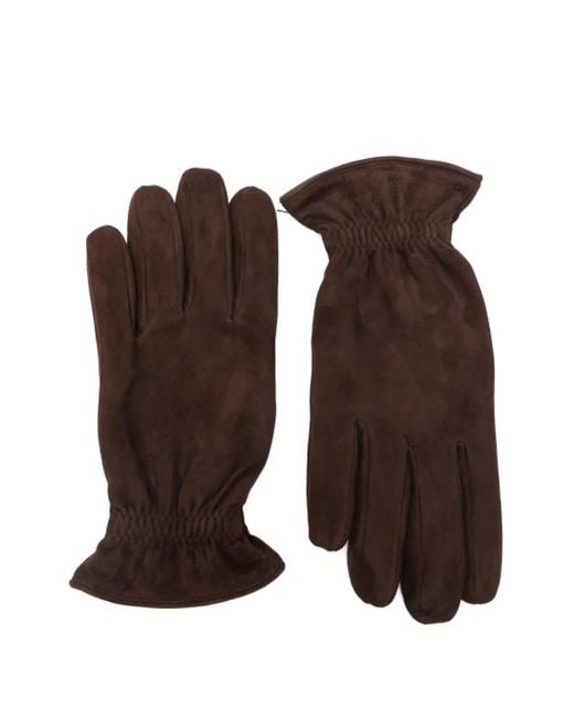 Orciani Brown Ruched Gloves for men