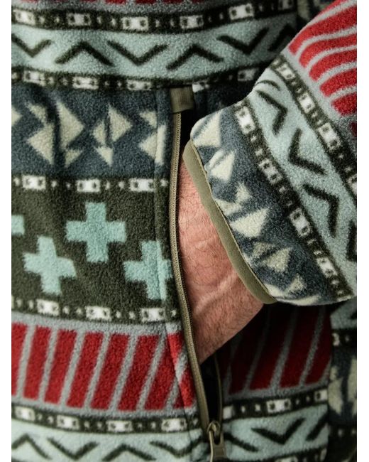 Columbia Gray Geometric-Print Zip-Up Sweatshirt for men